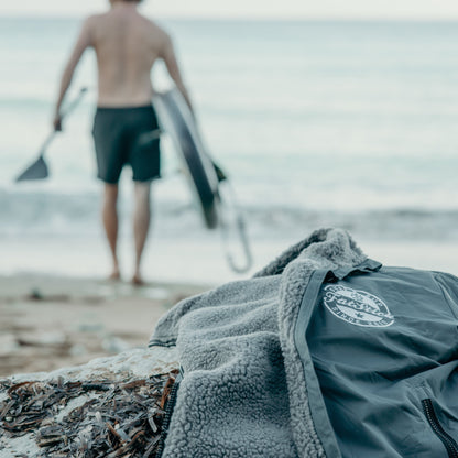 FREE BEANIE | Recycled Fleece Changing Robe “FatWrap” | Waterproof |Beach | Swimming | Surfing | Coat